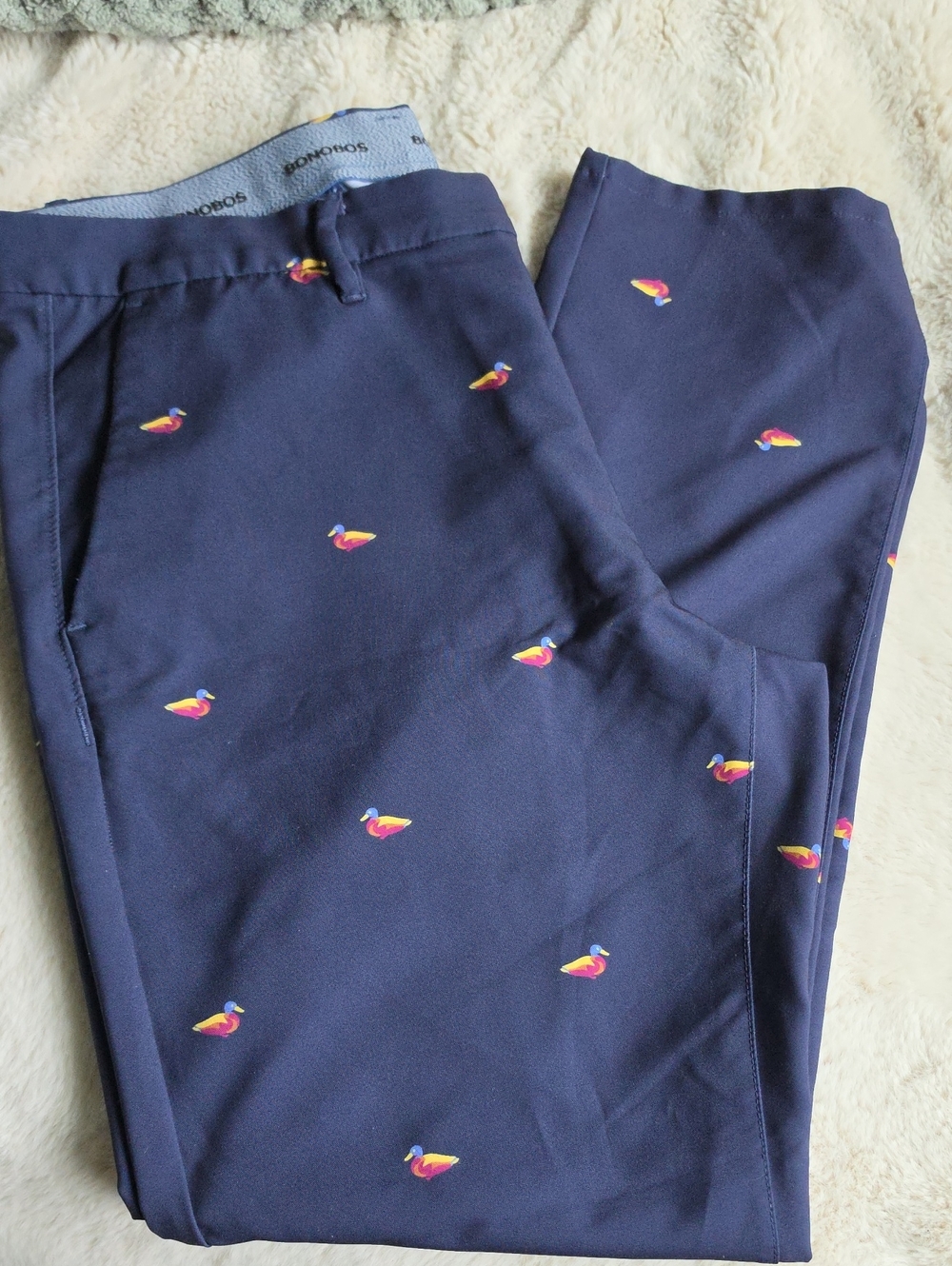 Bonobos Navy Patterned Golf Shirt